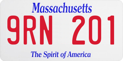 MA license plate 9RN201