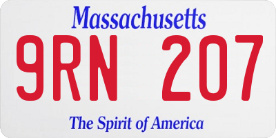 MA license plate 9RN207