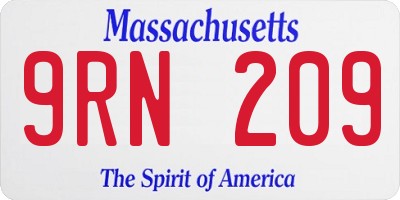 MA license plate 9RN209