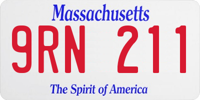 MA license plate 9RN211