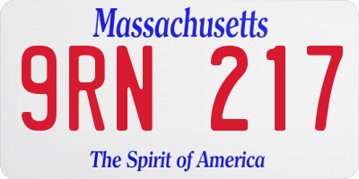 MA license plate 9RN217
