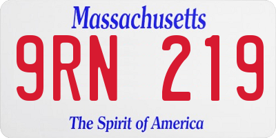 MA license plate 9RN219
