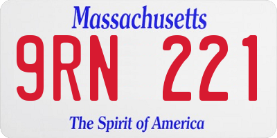 MA license plate 9RN221