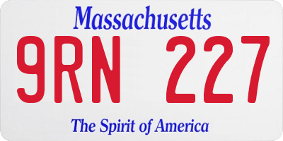 MA license plate 9RN227