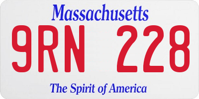 MA license plate 9RN228
