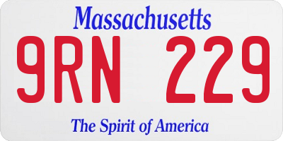 MA license plate 9RN229