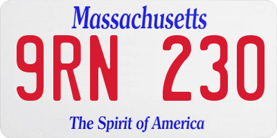 MA license plate 9RN230