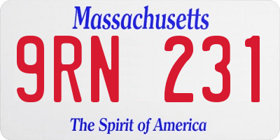 MA license plate 9RN231