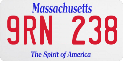 MA license plate 9RN238