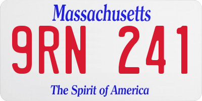 MA license plate 9RN241