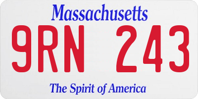 MA license plate 9RN243