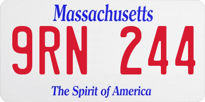 MA license plate 9RN244