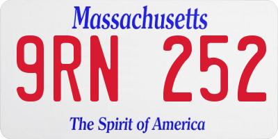 MA license plate 9RN252