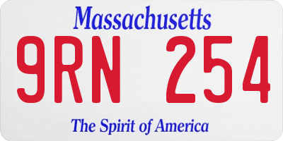 MA license plate 9RN254