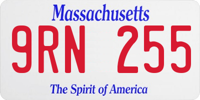 MA license plate 9RN255