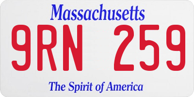 MA license plate 9RN259
