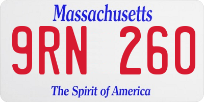 MA license plate 9RN260