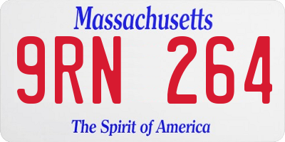 MA license plate 9RN264