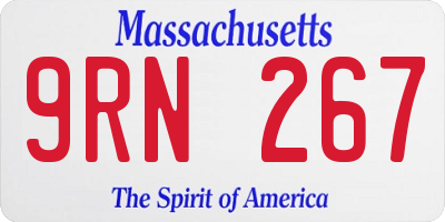MA license plate 9RN267