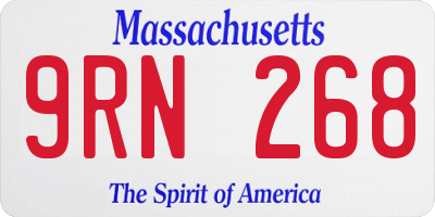 MA license plate 9RN268