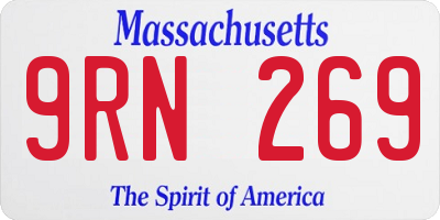 MA license plate 9RN269
