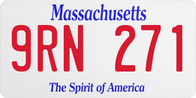 MA license plate 9RN271