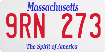 MA license plate 9RN273