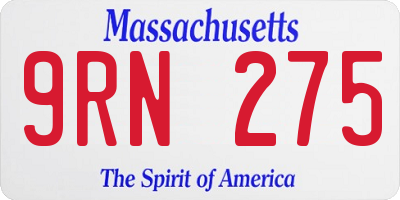 MA license plate 9RN275