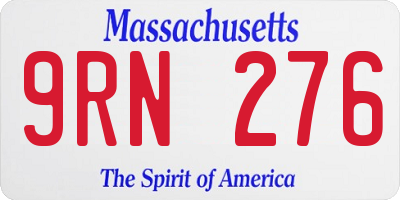 MA license plate 9RN276