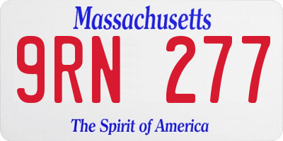 MA license plate 9RN277