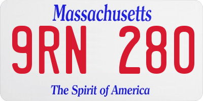 MA license plate 9RN280