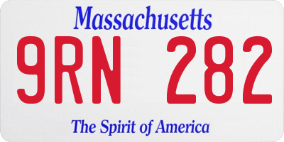 MA license plate 9RN282