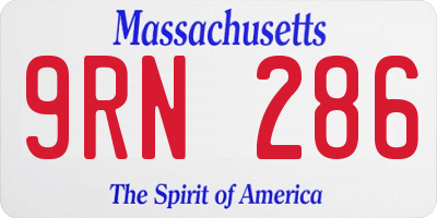MA license plate 9RN286
