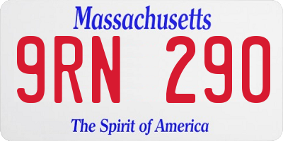 MA license plate 9RN290