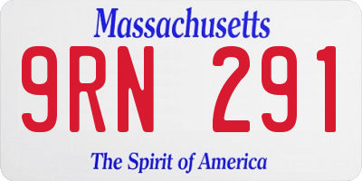 MA license plate 9RN291