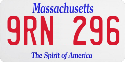 MA license plate 9RN296