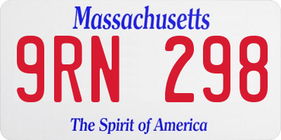 MA license plate 9RN298
