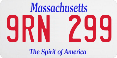 MA license plate 9RN299