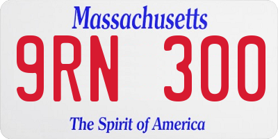 MA license plate 9RN300
