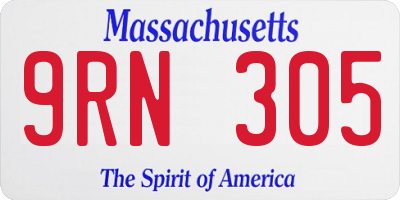 MA license plate 9RN305