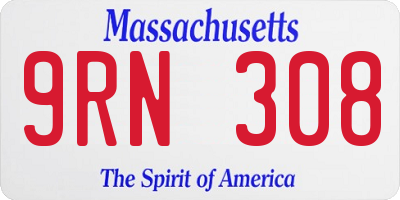 MA license plate 9RN308