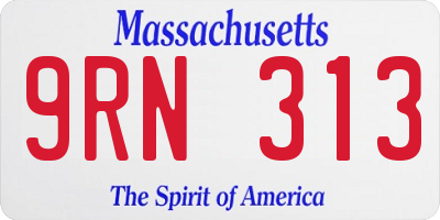 MA license plate 9RN313