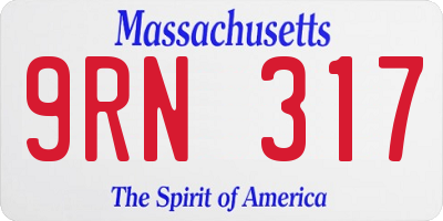 MA license plate 9RN317