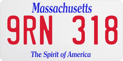 MA license plate 9RN318
