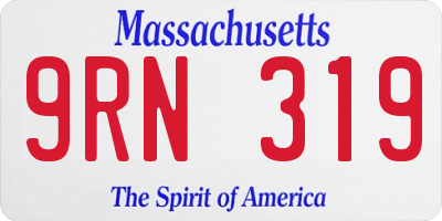 MA license plate 9RN319