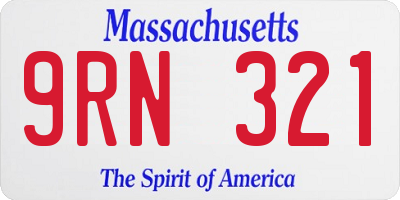 MA license plate 9RN321