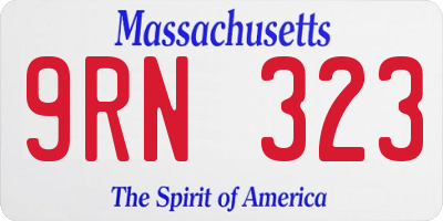 MA license plate 9RN323