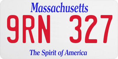 MA license plate 9RN327