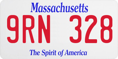 MA license plate 9RN328