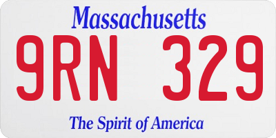 MA license plate 9RN329